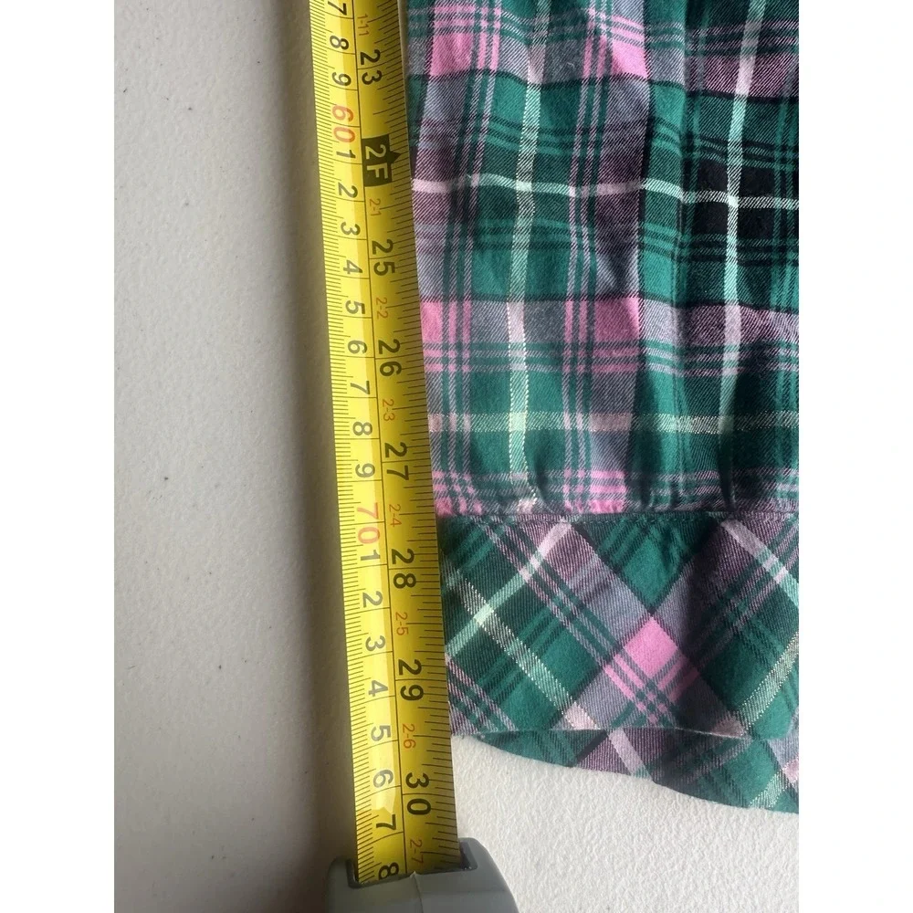 Victoria's Secret Green & Pink Plaid Pajama Set Size XL LONG Women's